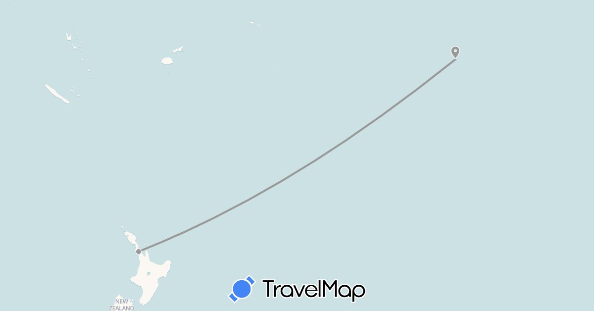 TravelMap itinerary: plane in New Zealand, French Polynesia (Oceania)